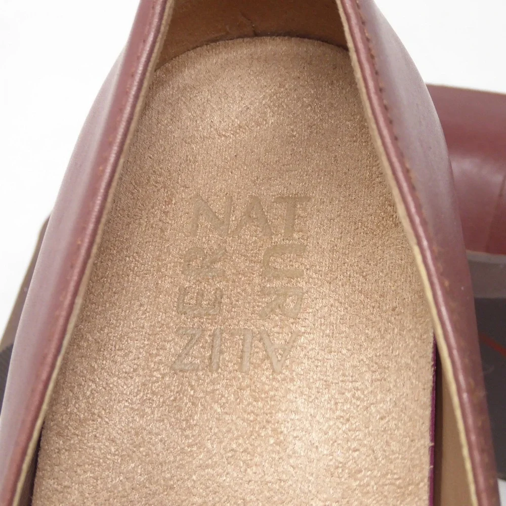 Naturalizer Women Loafers Burgundy Darry Leather Platform Lug Sole 8.5M